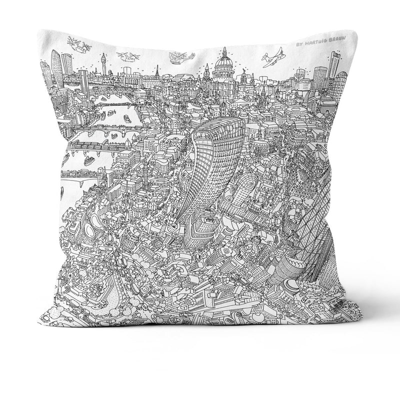 Throw Cushion - London Looking East in Red