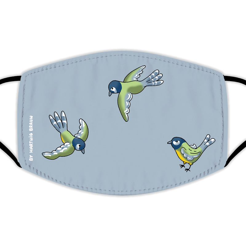 Face Mask With Filters - Three Titmice Birds
