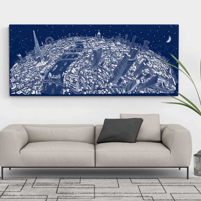 Limited Edition Canvas - London Looking West in Pastel Colours