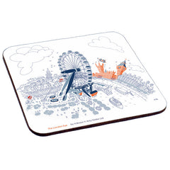 Set of 6 Melamine Coasters - London Scenes - Graphic Line