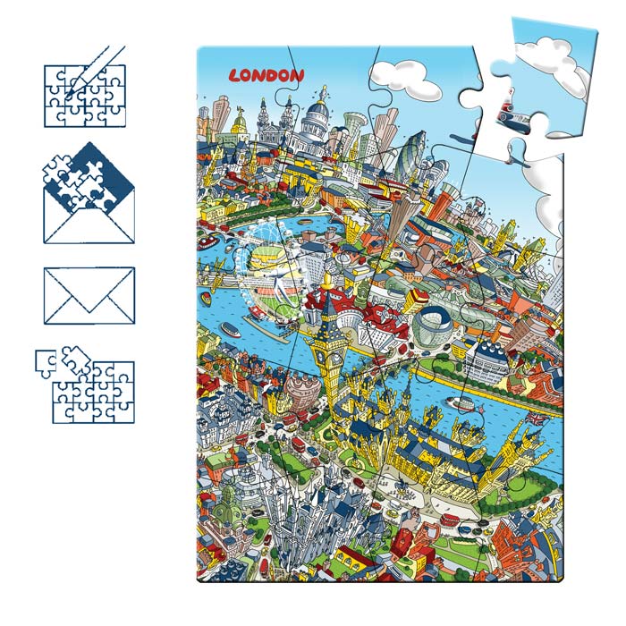 Jigsaw Puzzle Postcard - London Skyline - Full Colour (Portrait)
