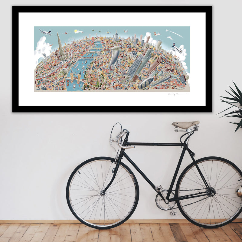 Limited Edition Art Print - London Looking East - Pastel Shades (Signed)