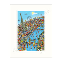 Mounted Art Print 14 x 11 inch - London Around The Shard - Full Colour (Portrait, Signed)