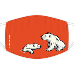 Face Mask - 2 bears on Orange