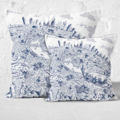 Throw Cushion - London Looking East in Blue