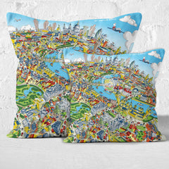 Throw Cushion - London Looking East in Full Colour