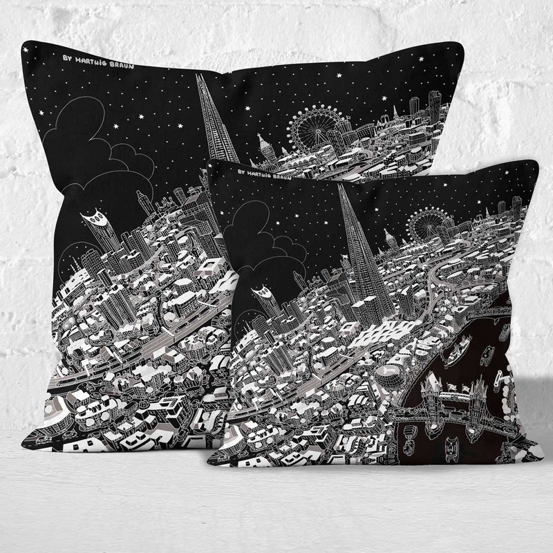 Throw Cushion - London Around The Shard in Black & White