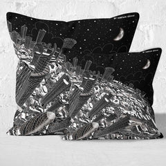 Throw Cushion - The City of London in White on Black
