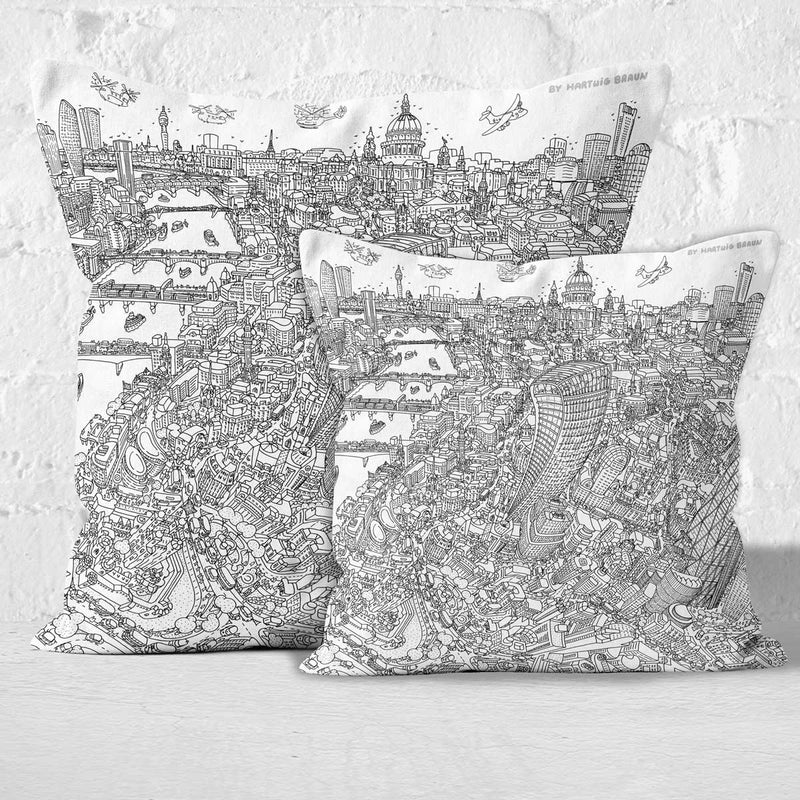 Throw Cushion - St Paul's & The City of London in Line Drawing