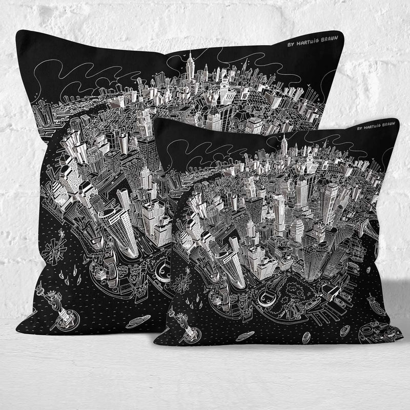 Throw Cushion - New York, Manhattan in Black & White