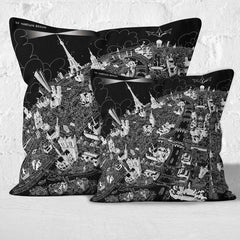 Throw Cushion - Paris Looking West in Black & White