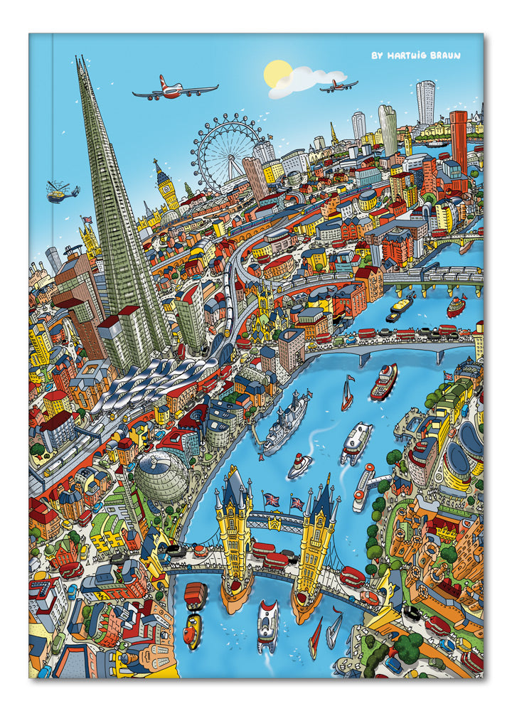 Hardback A5 Notebook - London Looking West in Full Colour