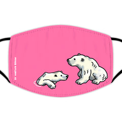 Face Mask With Filters - Two Polar Bears