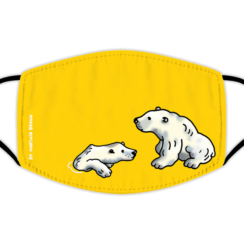 Face Mask With Filters - Two Polar Bears