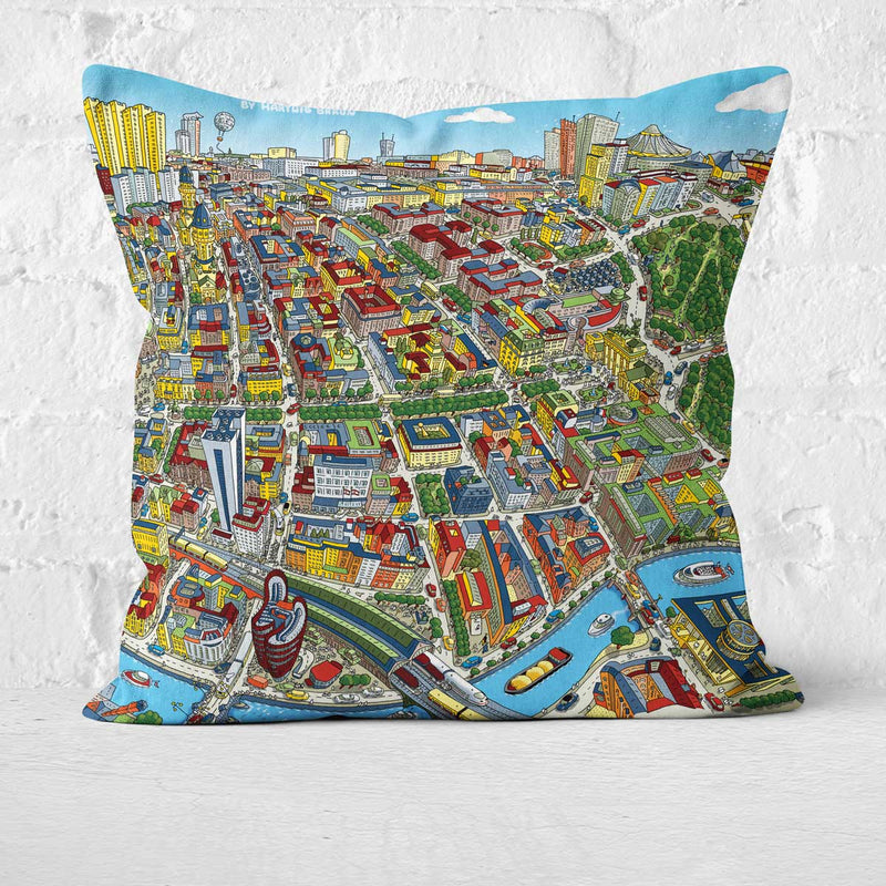 Cushion Triptych - Berlin Looking South in Full Colour