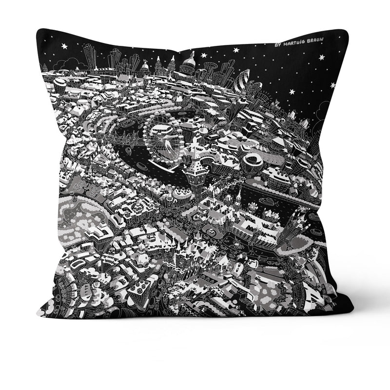 Throw Cushion - London Looking East in Black & White