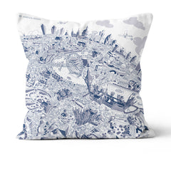 Throw Cushion - London Looking East in Blue