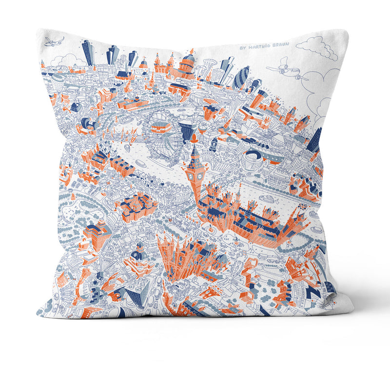 Throw Cushion - London Looking East in Graphic Line