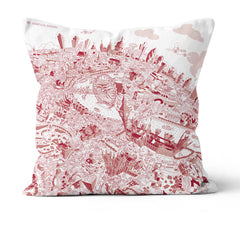 Throw Cushion - London Looking East in Red