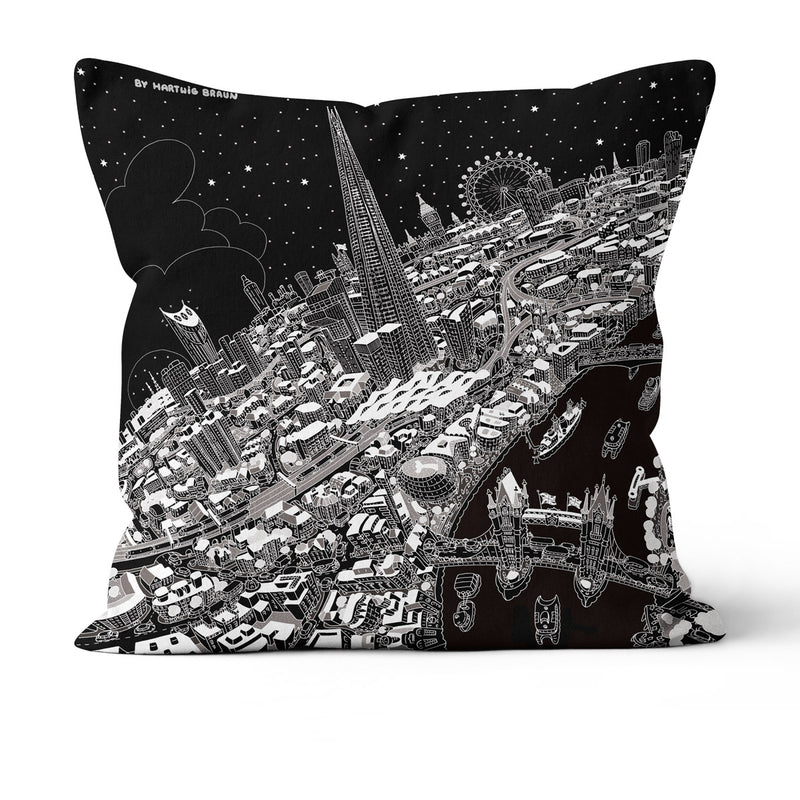 Throw Cushion - London Around The Shard in Black & White