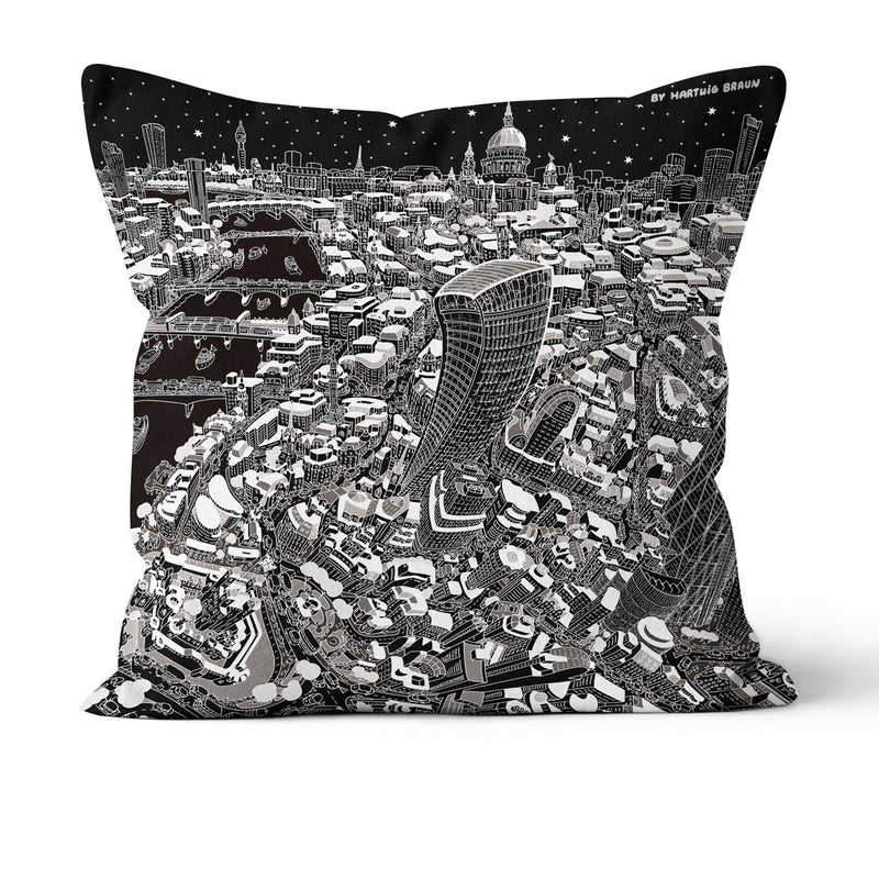 Throw Cushion - St Paul's & The City of London in Black & White