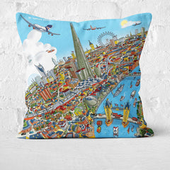 Cushion Triptych - London Looking West in Full Colour