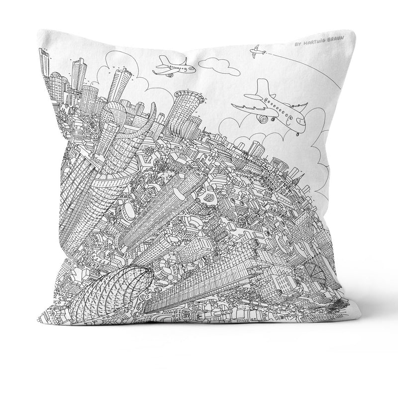 Throw Cushion - The City of London in Line Drawing