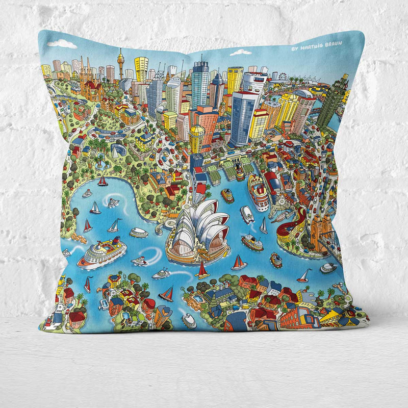 Cushion Triptych - Sydney Looking South in Full Colour