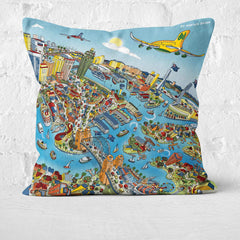 Cushion Triptych - Sydney Looking South in Full Colour