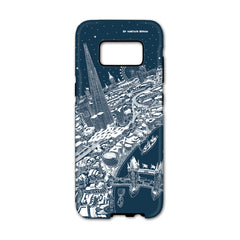 Smartphone 3D Case - London Around The Shard in White on Blue