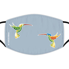 Face Mask With Filters - Two Hummingbirds
