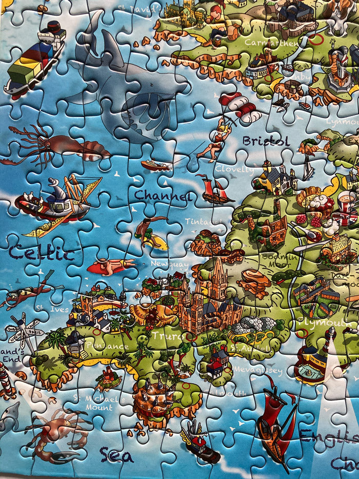 1,000 Piece Jigsaw Puzzle in Tin Box - Jolly Britain (Illustrated UK Map) no