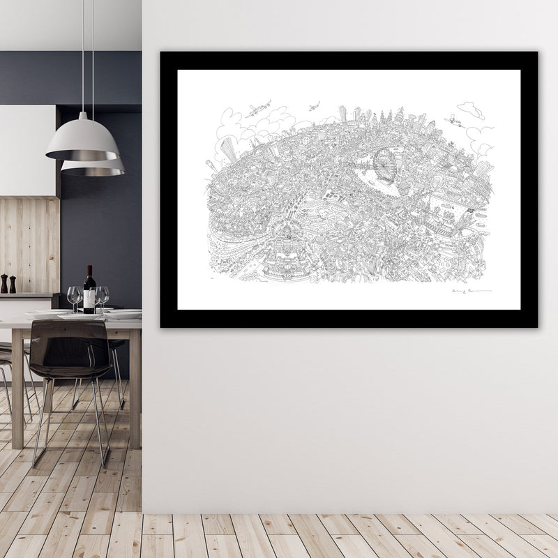 Limited Edition Art Print - London Looking East - Line Drawing (Signed)