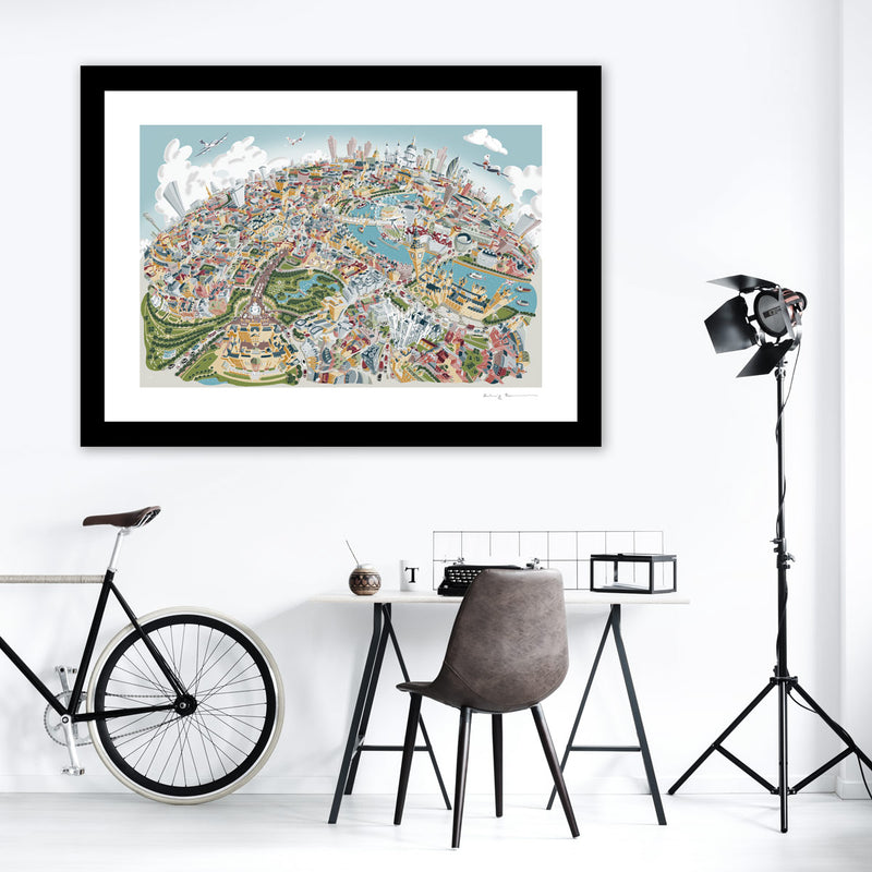 Limited Edition Art Print - London Looking East - Pastel Shades (Signed)