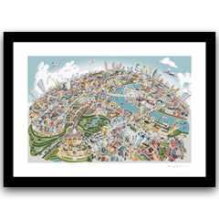 Limited Edition Art Print - London Looking East - Pastel Shades (Signed)