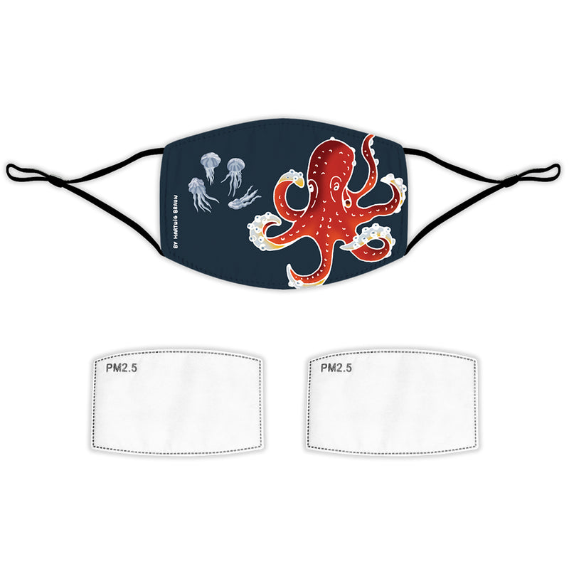 Face Mask With Filters - Large Octopus & Jellyfish