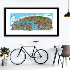 Art Print - Greenwich to Canary Wharf - Full Colour (Open Edition)