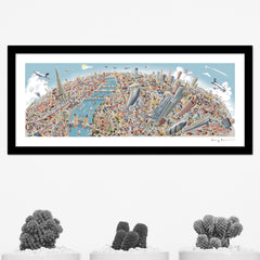 London Looking West Pastel Shades - Panoramic Art Print 60 x 25 cm (Limited, Signed)