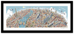 London Looking West Pastel Shades - Panoramic Art Print 60 x 25 cm (Limited, Signed)