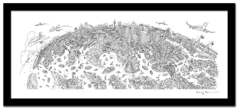 Sydney Looking South - Panoramic Art Print 60 x 25 cm (Limited, Signed)
