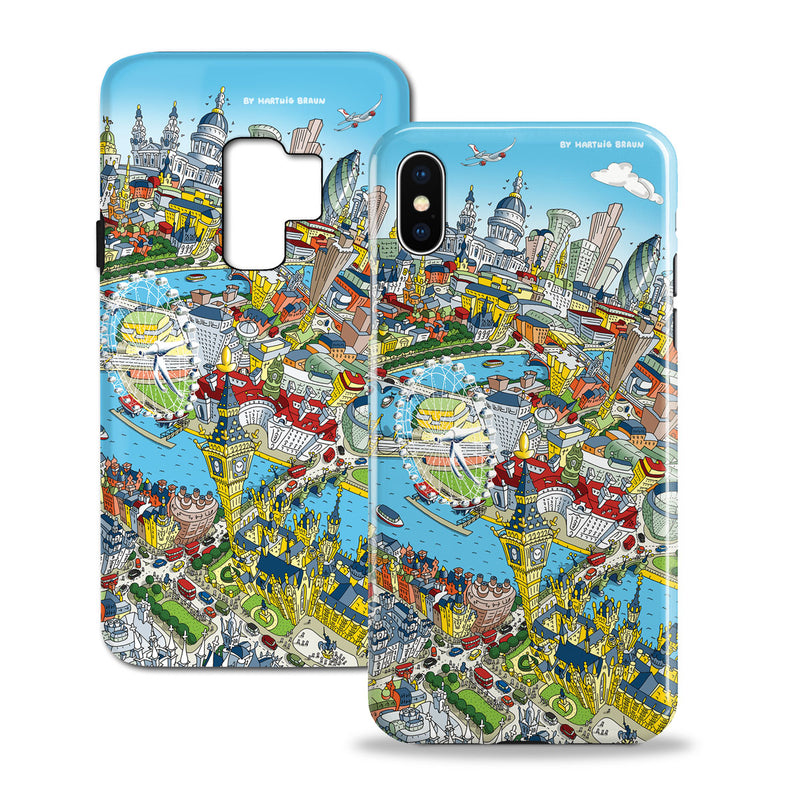 Smartphone 3D Case - London Around Big Ben in White on Blue