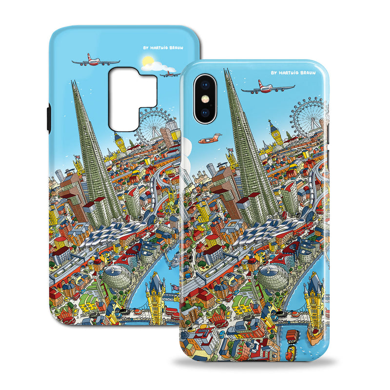 Smartphone 3D Case - London Around The Shard in White on Green