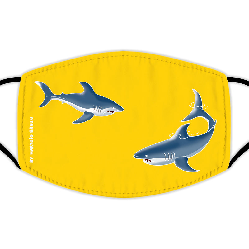 Face Mask With Filters - Two Sharks