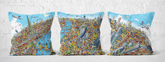 Cushion Triptych - London Looking West in Full Colour