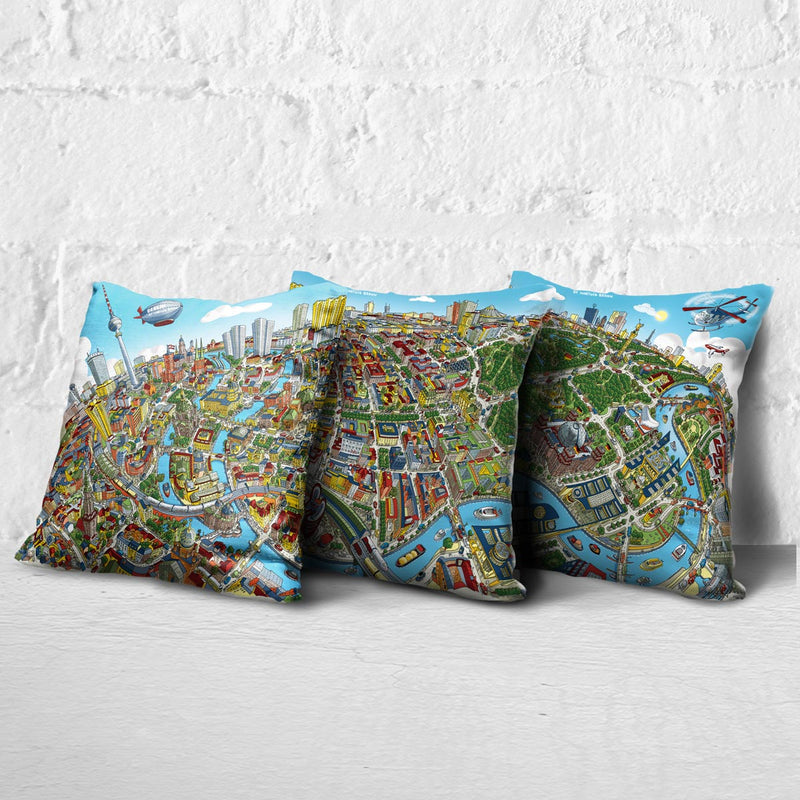 Cushion Triptych - Berlin Looking South in Full Colour