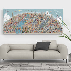 Open Edition Canvas - London Looking West in Full Colour