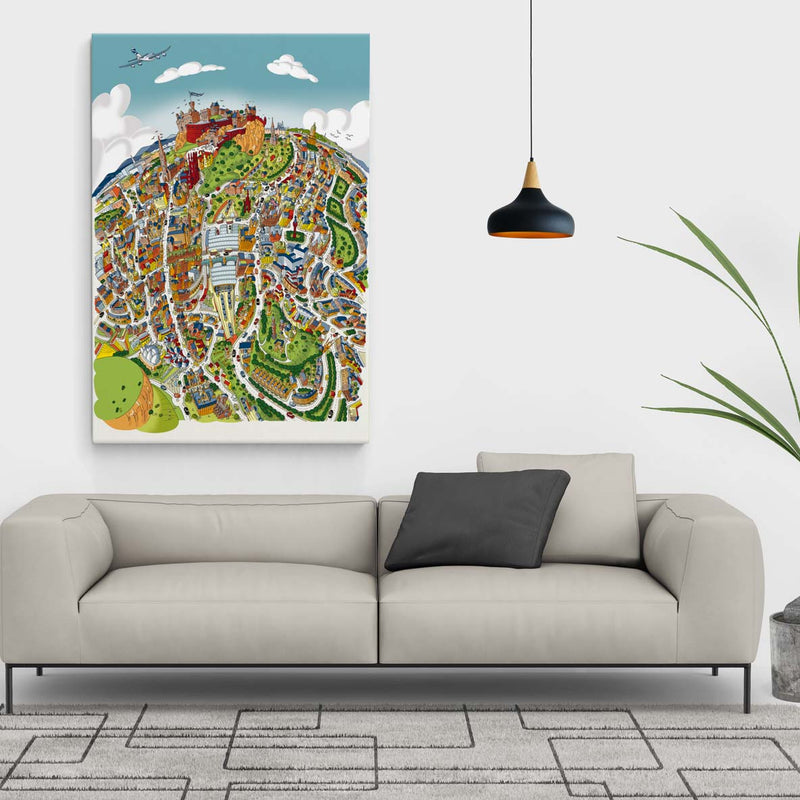 Open Edition Canvas - Edinburgh Looking West in Full Colour