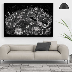 Limited Edition Canvas - London Looking East Black & White