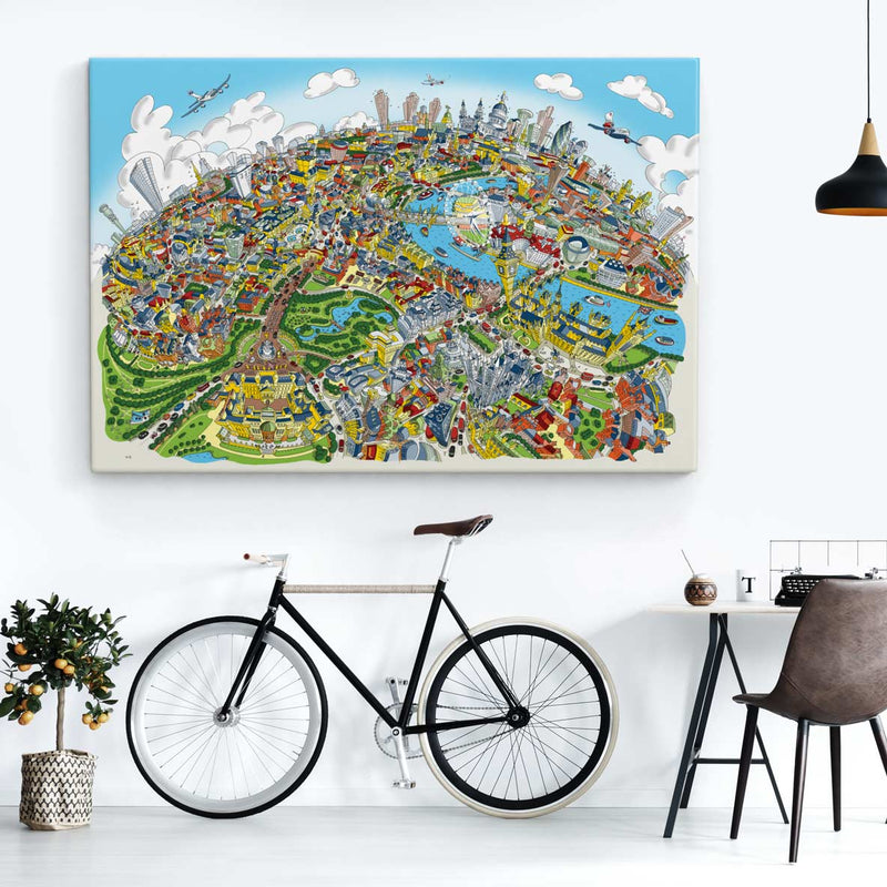 Open Edition Canvas - London Looking East in Full Colour
