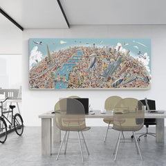 Limited Edition Canvas - London Looking West in Pastel Colours